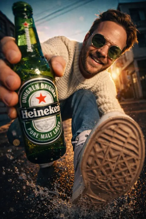Professional photo, a guy, a 30-year-old Russian model (reference image), is facing the lens, tilted towards the camera, — MiraFrame AI image example